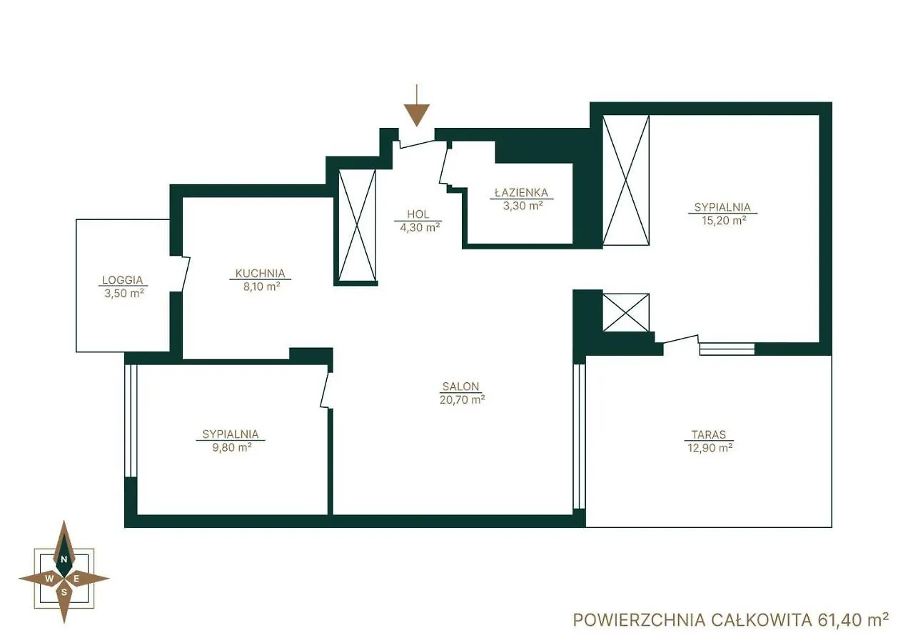 Frascati 1 Top Floor Apartment Warsaw